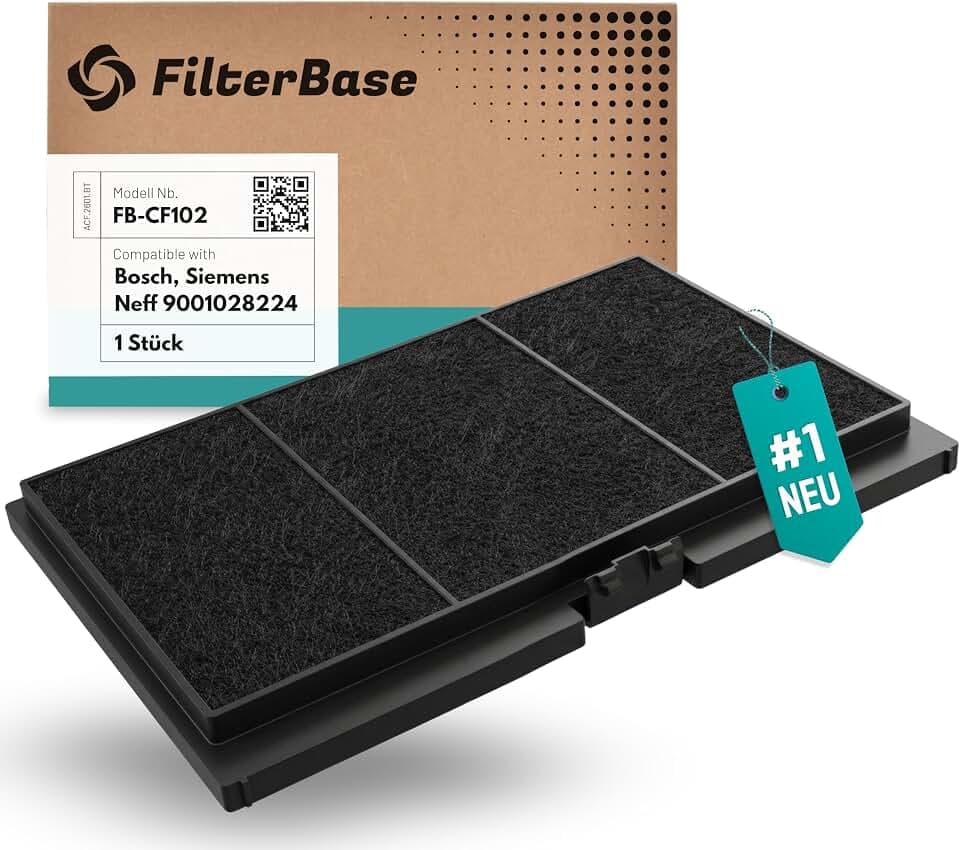 FilterBase® Aktivkohlefilter passend für Bosch DSZ4551, Siemens LZ45510 11025805 11008080 17006837, Neff Z54TC01X0, Constructa CZ5145X5, Junker JZ5145X5 - Filter für Dunstabzugshauben