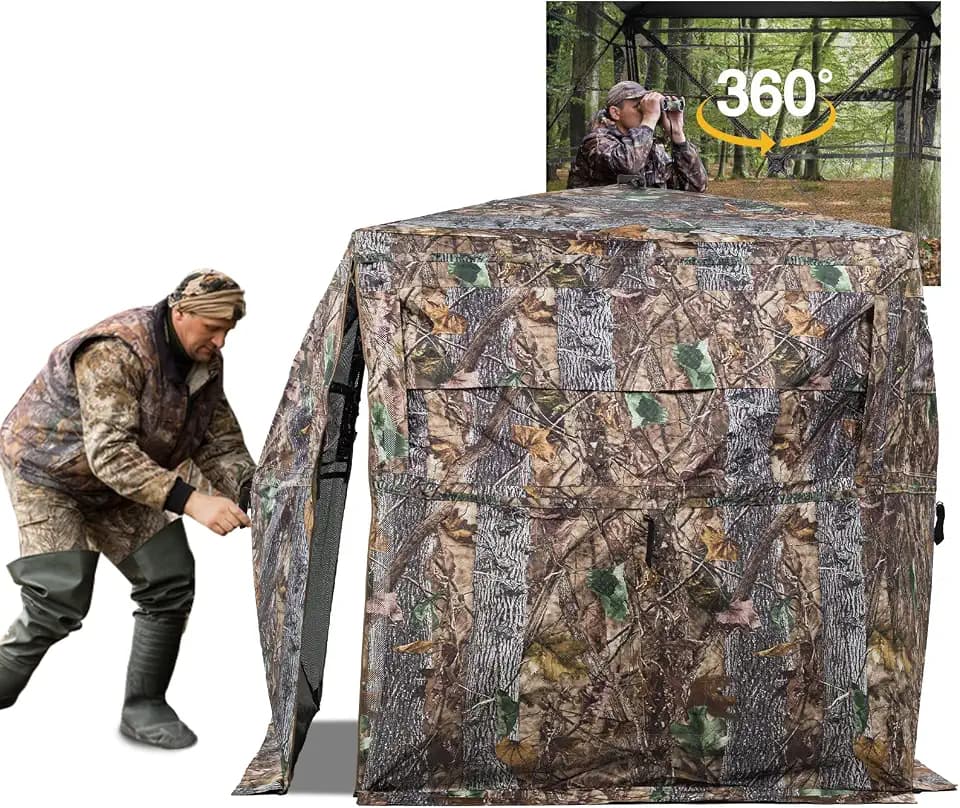 FUNHORUN Hunting Blind 270/360 See Through Deer Blind, Pop Up Ground Blind