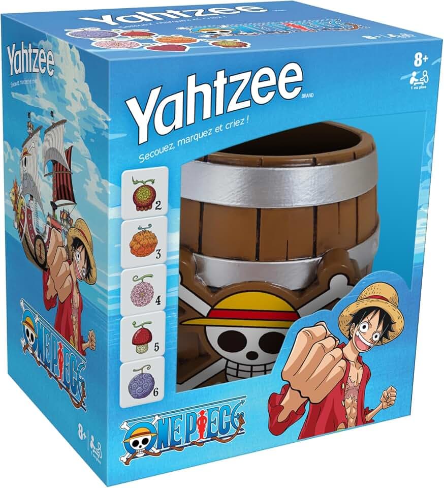 Winning Moves Yahtzee One Piece Reisespiel für 1 Spieler und mehr – One Piece-Spiel für Anime-Fans, ab 8 Jahren