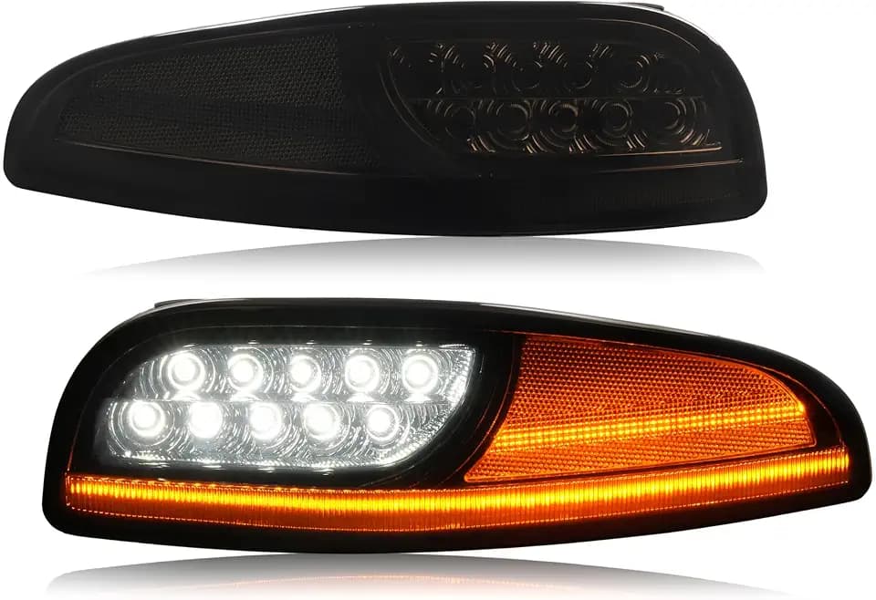 HECASA Front Turn Signal Lights Compatible with 1997-2004 Chevy Corvette C5