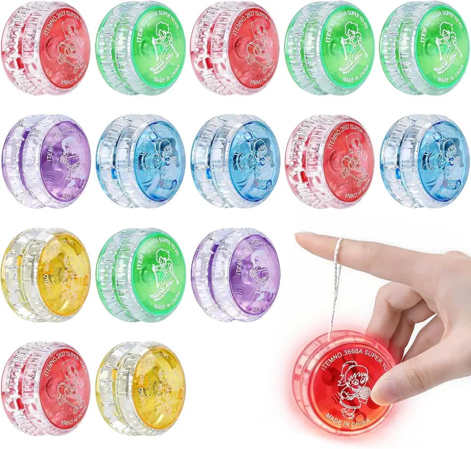 15 Stück LED-Licht JoJo für Anfänger Kinder 90er YoYo Spielzeug Kindergeburtstag Gastgeschenke Party Mitgebsel Füller (Zufällig gemischte Farben)