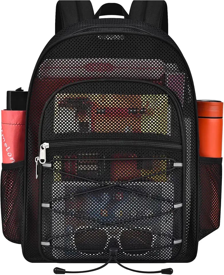 Busiuw Heavy Duty Mesh Backpacks for Adults, Large Capacity Mesh Bookbag