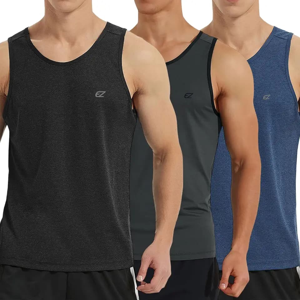 EZRUN Men's Quick Dry Workout Tank Top UPF 50+ Sweat-Wicking Gym Shirt