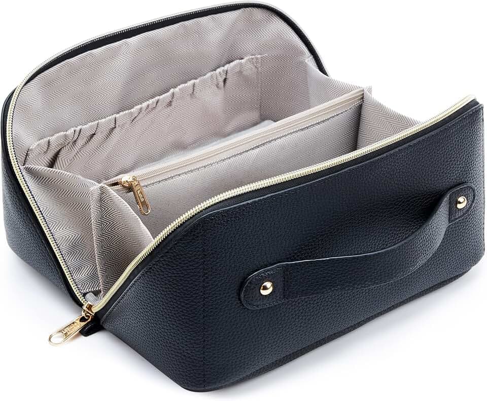 KALIDI Groß Kapazität Kosmetiktasche Damen Mäppchen Make Up Bag Schminktasche Federmäppchen Kosmetik Reise Täschchen Kosmetikbeutel mit fächern