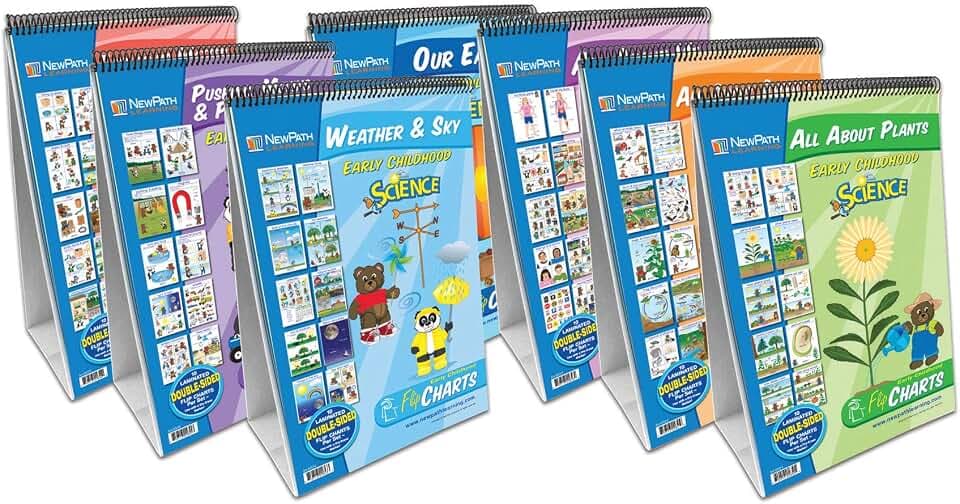 NewPath Learning 7 Piece Science Readiness Flip Chart Set, Early Childhood