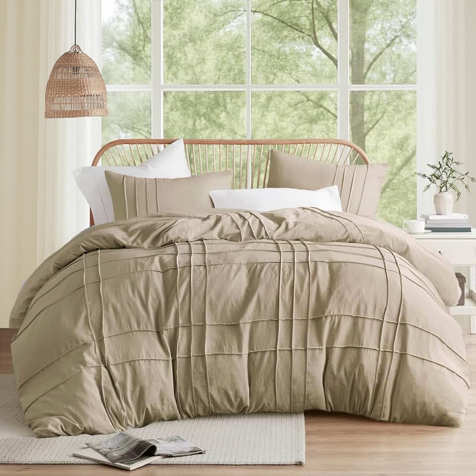 Comfort Spaces Porter Soft King Comforter Set, Khaki, 3 Piece
