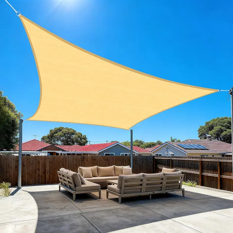 Amagenix 10'X20' Sun Shade Sail Rectangle Curved Edge Sand