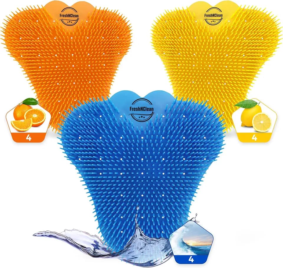 Urinal Screen Deodorizer (12 Pack) – Anti-Splash Cakes with Odor Protection – Long-Lasting Deodorizers for Bathrooms in Offices, Schools, and Stadiums – Free Gloves Included
