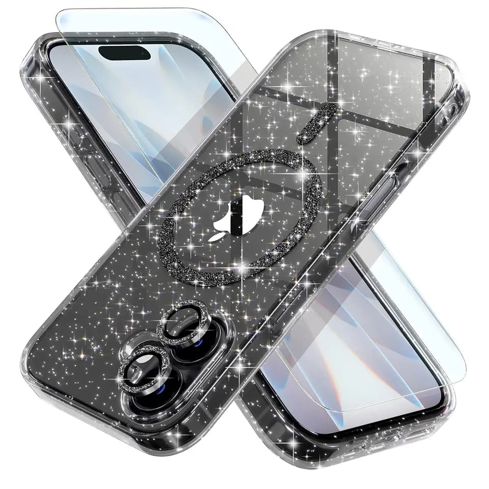 Choiche for iPhone 17 Case Shiny Magnetic, Glitter Black