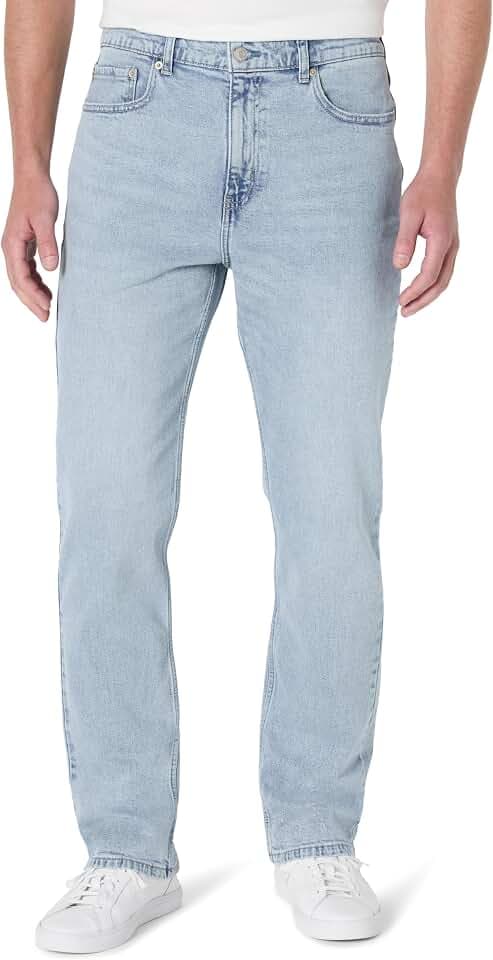 Amazon Essentials Men's Relaxed-Fit Heavyweight Rigid Jeans, 5 Pocket Styling