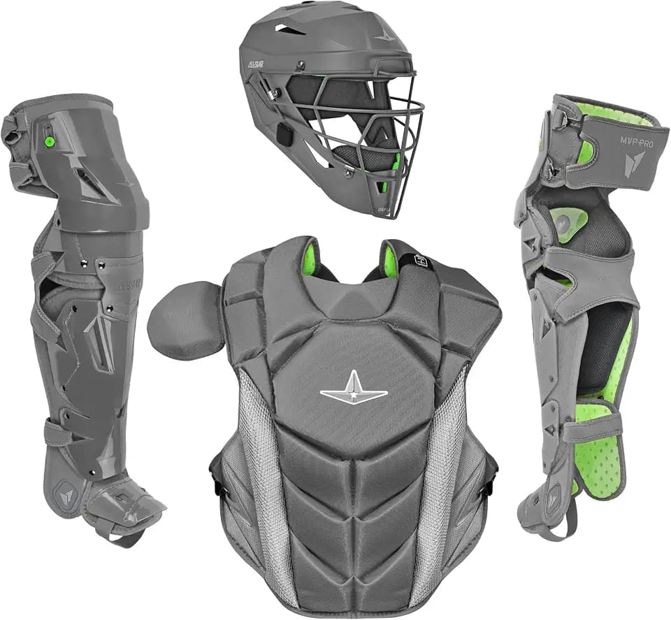 All-Star MVP-PRO Series Baseball Catcher's Kit, Adult and Youth Sizes, Certified on NOCSAE Standard