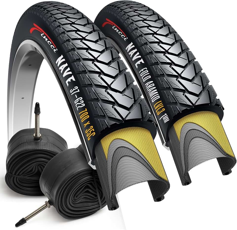 Fincci Gravel Fahrradreifen 700x35C ETRTO 37-622 Faltbar mit 2 Schläuchen