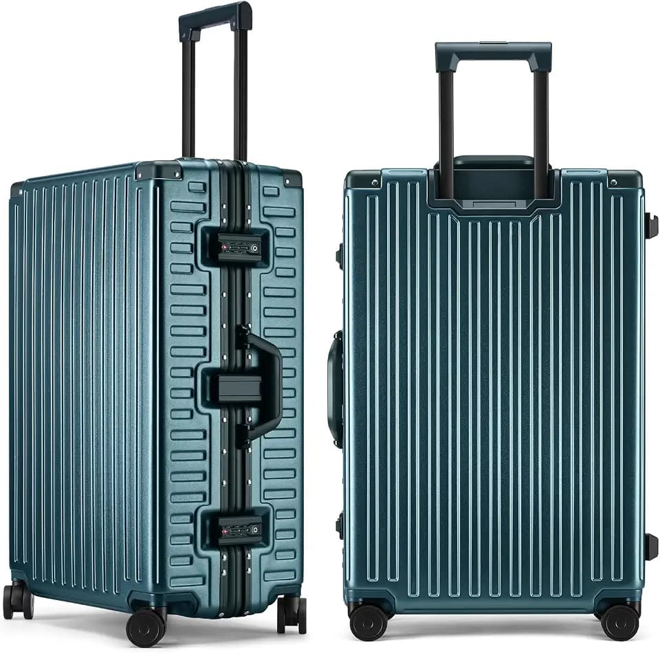 ROAMING 26 Inch Checked-Large Zipperless Luggage Hard shell Suitcases Green