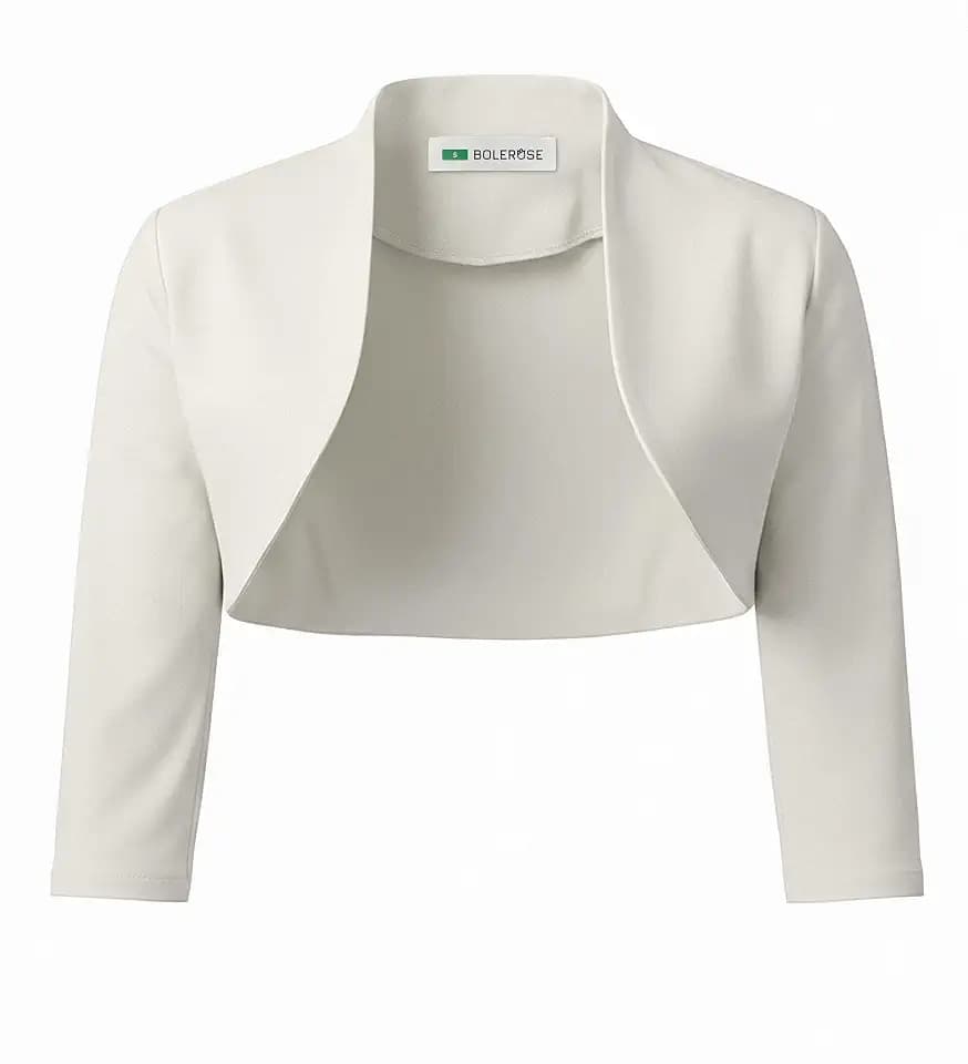 BOLEROSE Tailored 3/4 Sleeve Formal Bolero Shrug