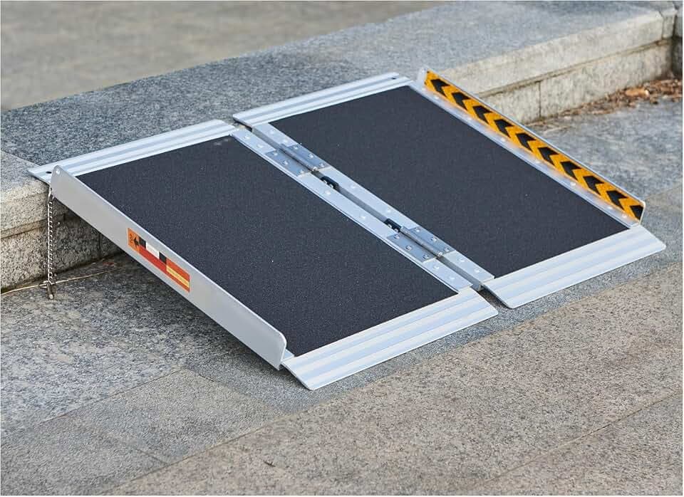 FACHNUO 2FT Portable Wheelchair Ramp for Home Steps, Non-Skid Aluminum Ramp