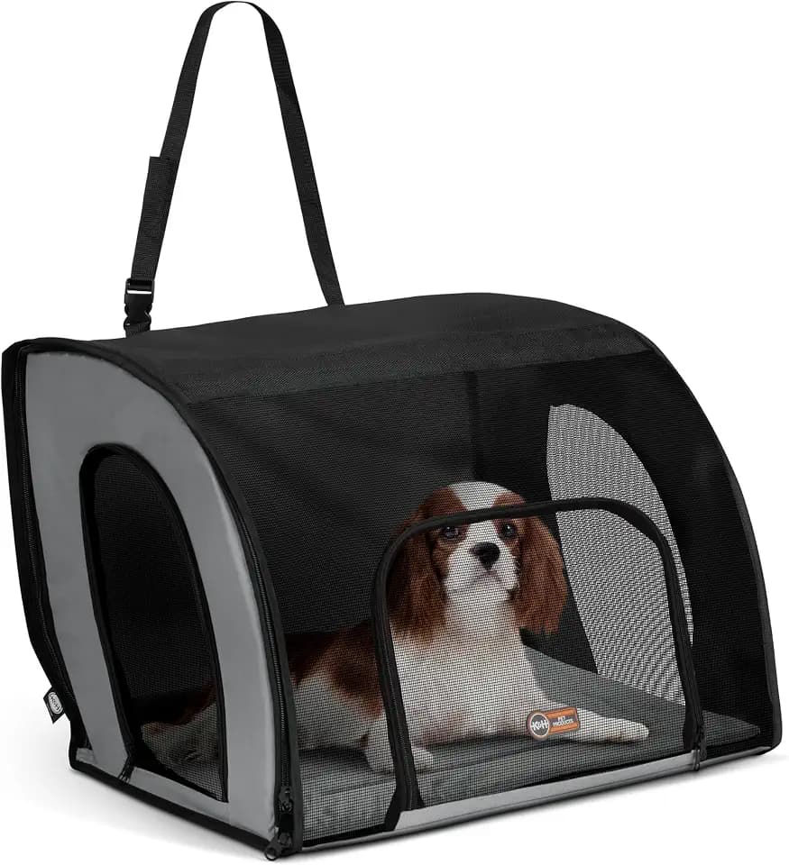 K&H Dog Car Seat, Travel Safety Carrier for Pets, Medium, Gray/Black