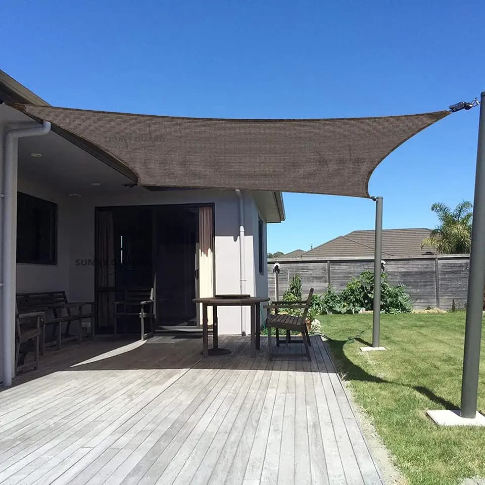 SUNNY GUARD 8' x 12' Rectangle Shade Sail 95% UV Block Outdoor Canopy