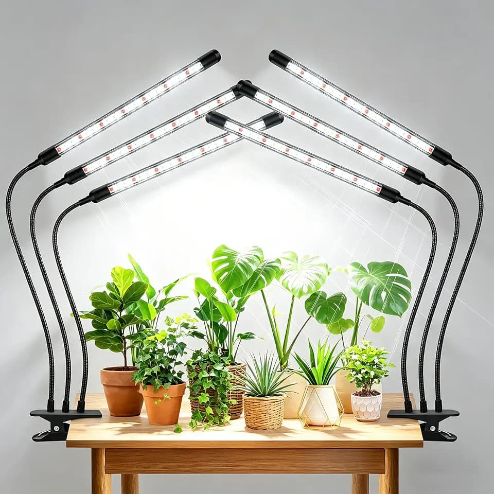 Tri-Head Clip Grow Lights for Indoor Plants, Full Spectrum Plant Lights.