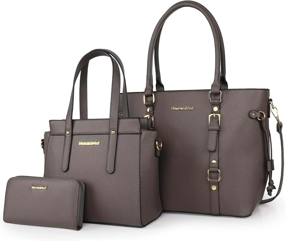 Montana West Classic Tote And Wallet Set Elegante