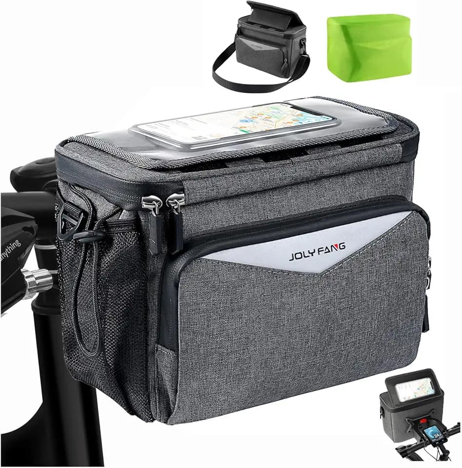 Fahrradtasche Lenker mit Lenkeradapter, 5.2L Lenkertasche für Fahrrad und Elektrofahrräder Wasserdicht Fahrradkorb Vorne Fahrrad e-Bike (Grau, 5.2L)
