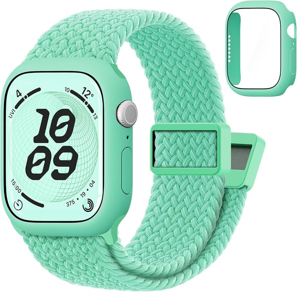 Compatible with Kids Apple Watch Band with Case 38/40/41/42/44/45mm Braided