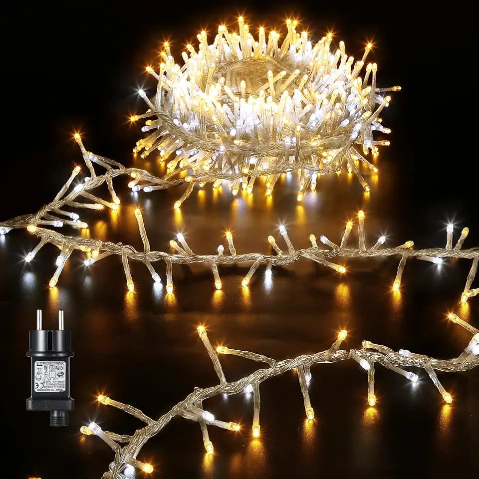GlobaLink Lichterkette Warmweiß 10M 500LED Außen IP44