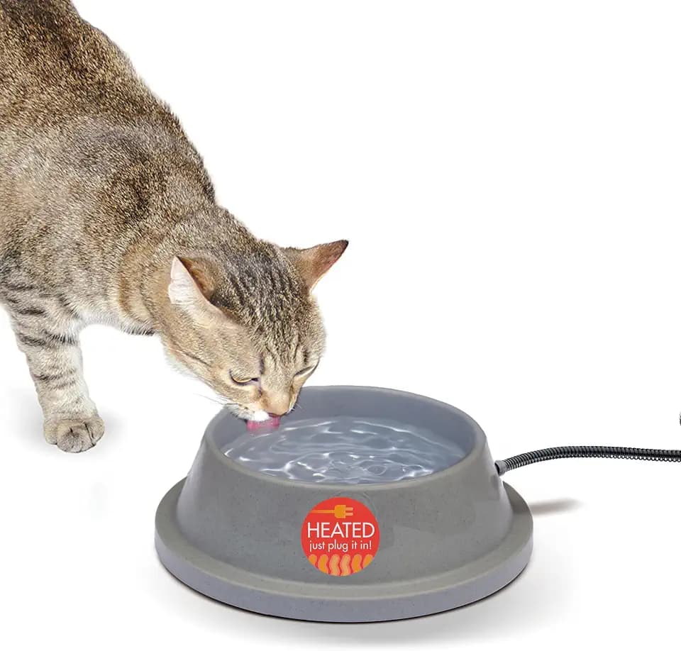K&H Heated Water Bowl, Thermal-Bowl for Cats & Dogs, Safety Listed 12W