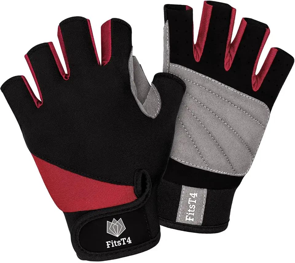 FitsT4 Sports Half Finger Padded Palm Sailing Gloves for Kayak Water Sports