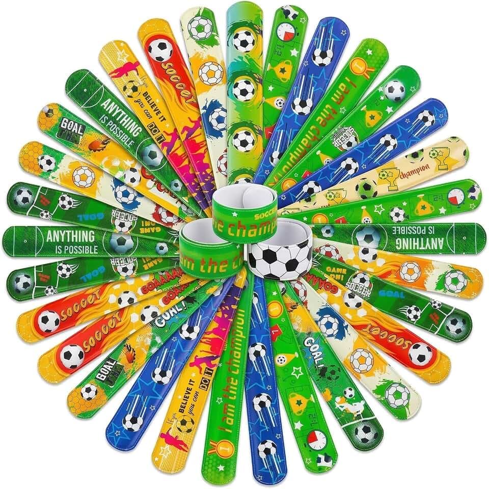 36 Stück Schnapparmbänder für Kinder, Fußball Schnapparmbänder Mitgebsel Kindergeburtstag Gastgeschenke, Fußball Armbänder für Kinder, Sport Party Mitgebsel, für Kindergeburtstag