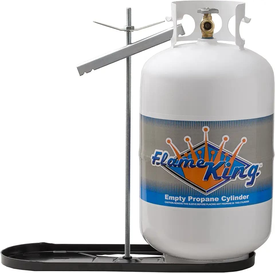 Flame King Dual RV Propane Tank Cylinder Rack for RVs and Trailers for 30lb Tanks - KT30MNT (Tanks Sold Separately), Black