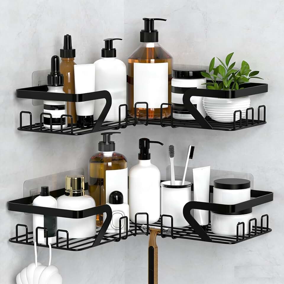 KEGII Duschablage Ohne Bohren Ecke Duschregal Shampoo Halterung Für Dusche