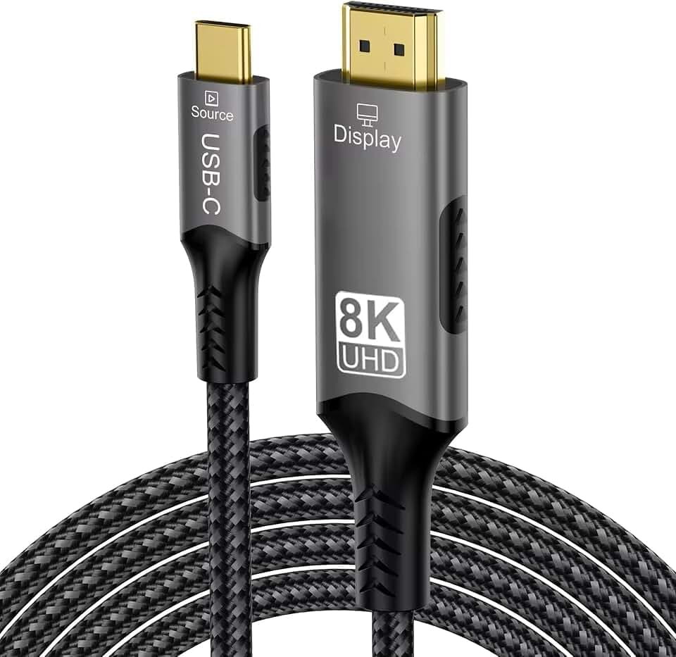 PremiumCord 8K Kabel USB-C auf HDMI 2.1, USB 3.2 Gen 2, Stecker auf Stecker, Auflösung 8K@60Hz,4K@144Hz, Full HD 1080p, HDCP2.2, Farbe Schwarz, Länge 2m