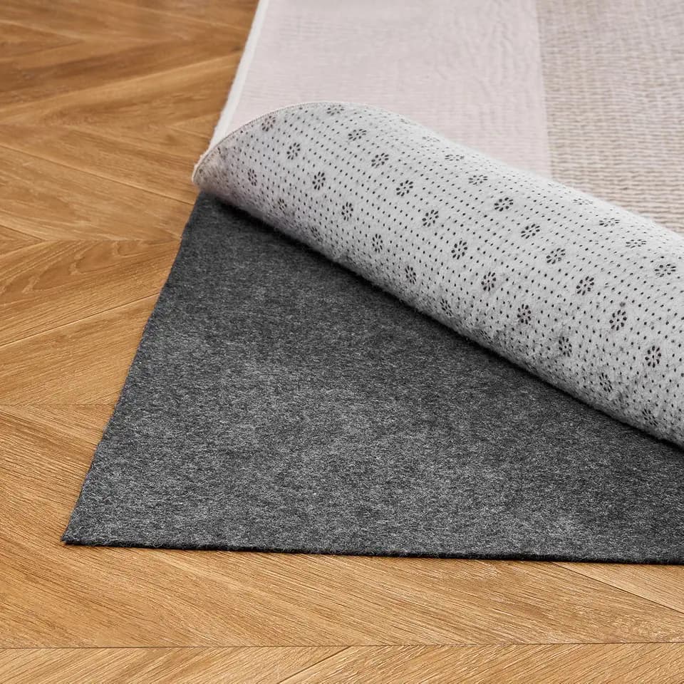 VEVOR Rug Pad 5 x 7 ft, Non-Slip Carpet Area Pad 0.12inch Rug Mat Padding with Dual Surface Felt Cushion & Rubber Gripper, Hardwood Floor Protection for All Floors, Finishes, Keeps Carpets in Place