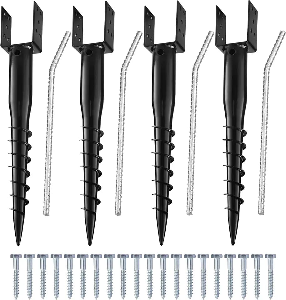 Premium No Dig Ground Anchor DIY Screw in Stake U-Model 27 Inch Fits Standard 4x4 Posts (3.5" X 3.5") Great for Mailbox and Fence Posts