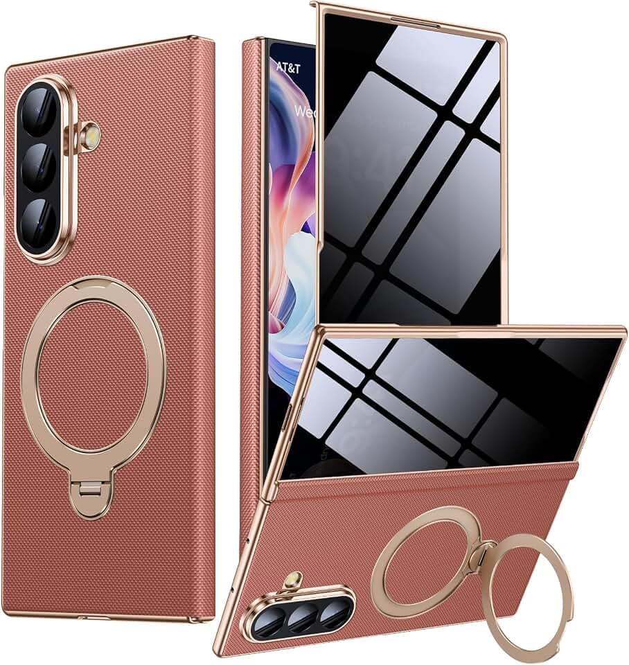 Magnetic Stand for Z Fold 7 Case with Privacy Screen - Tech Woven Texture