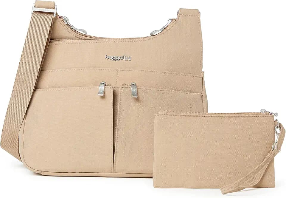Baggallini Crossbody Travel Bag 11x8.5 Lightweight Water-resistant Nylon Handbag
