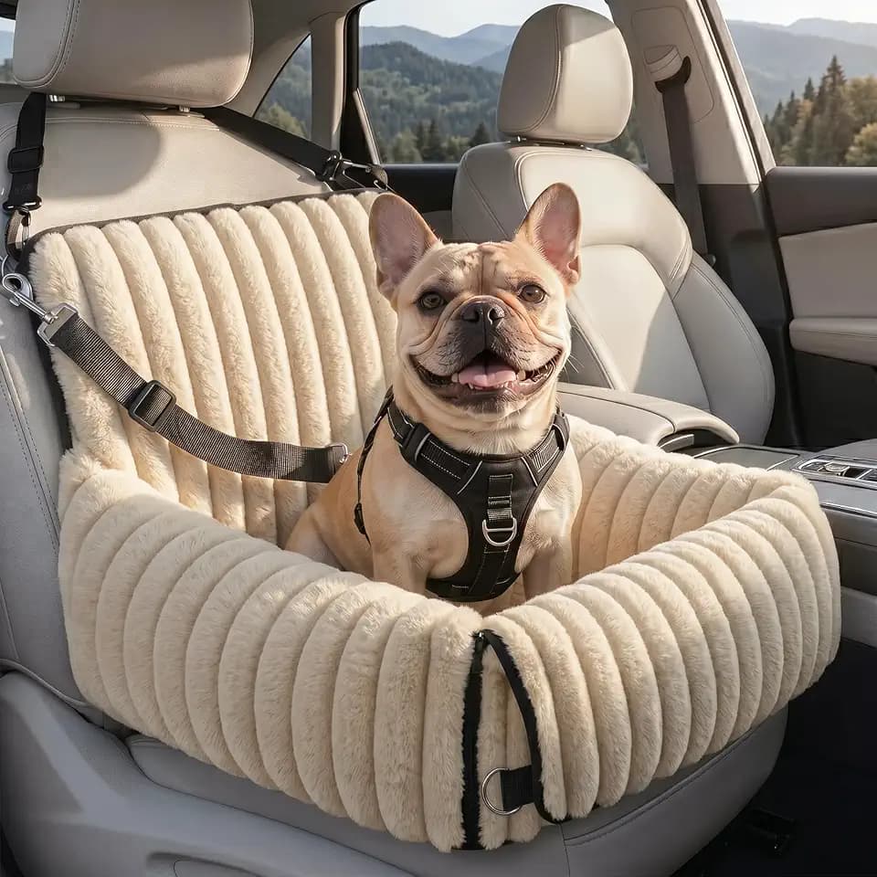 MIXJOY 6-in-1 Dog Car Seat for Small/Medium Dogs up to 23 lbs, Brown
