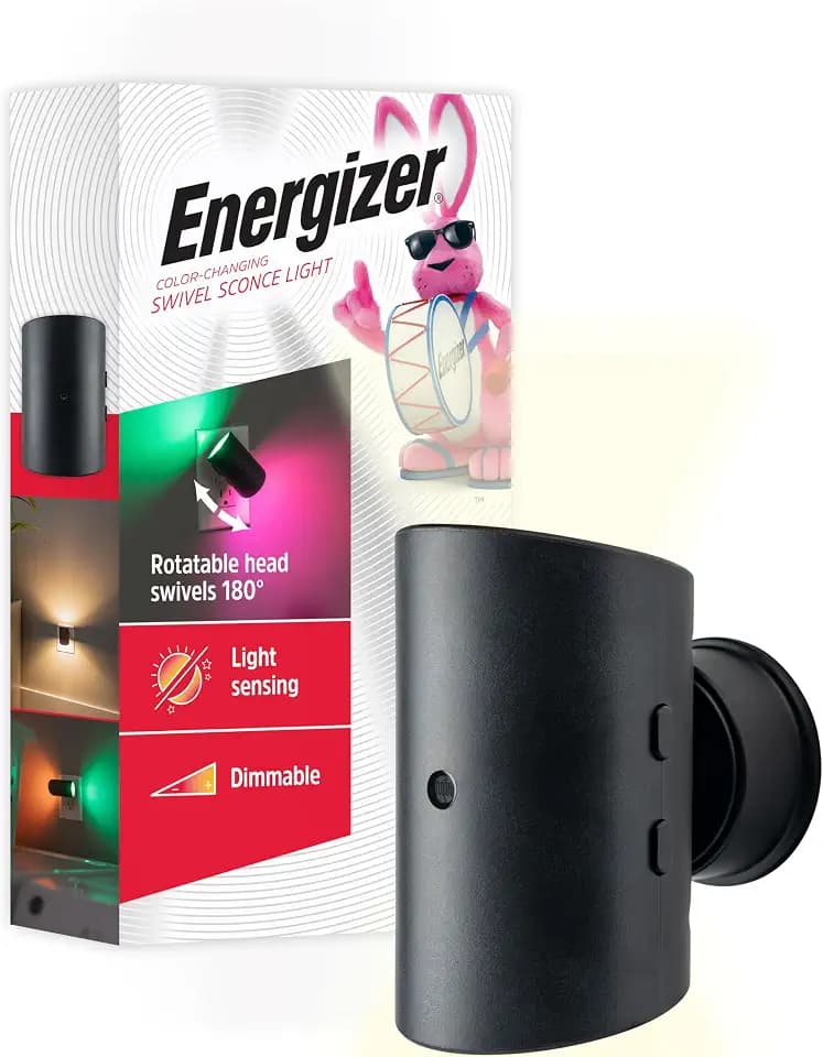 Energizer Night Light Plug in, Rotating, Dimmable, Color Changing