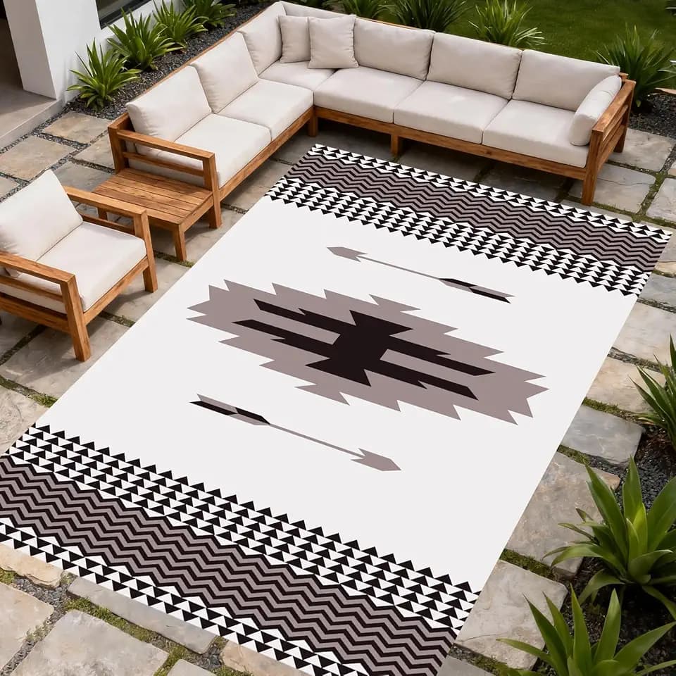 WILDROOTS Vintage Outdoor Rug 6x9 ft Waterproof Plastic Mat for RV Patio