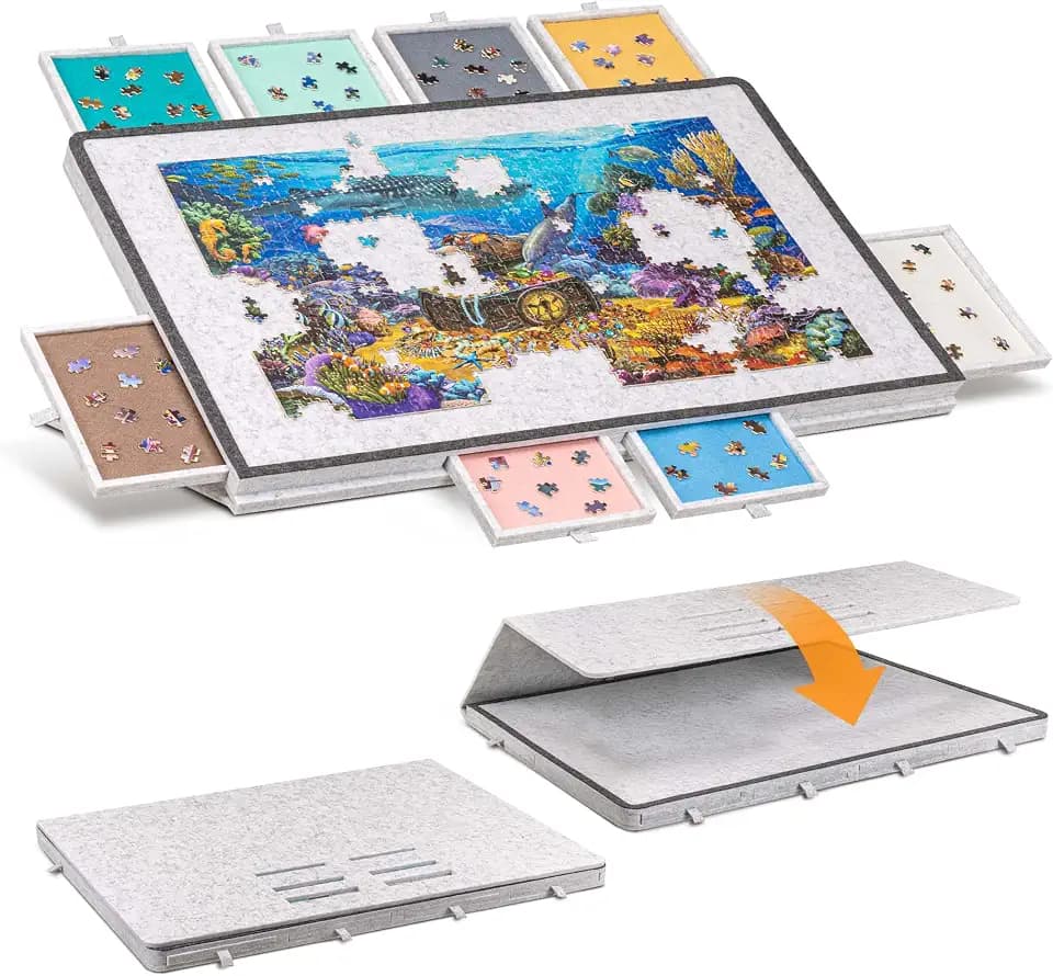 Becko US 1500 Piece Tilting Puzzle Board with 2-in-1 Designed Stand & Cover