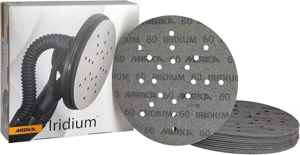 Mirka Schleifpapier Iridium Ø 225 mm Klett Korn 60 25 Stück