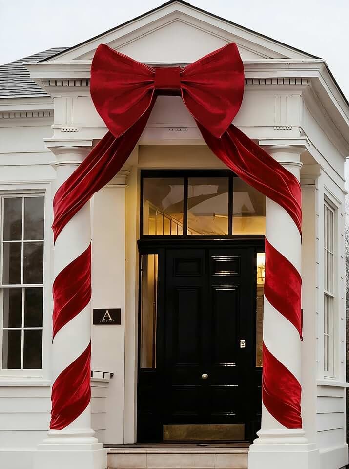 UQJE Large Velvet Bow, 32 x 250 in, Party and Christmas Tree Decor, Red