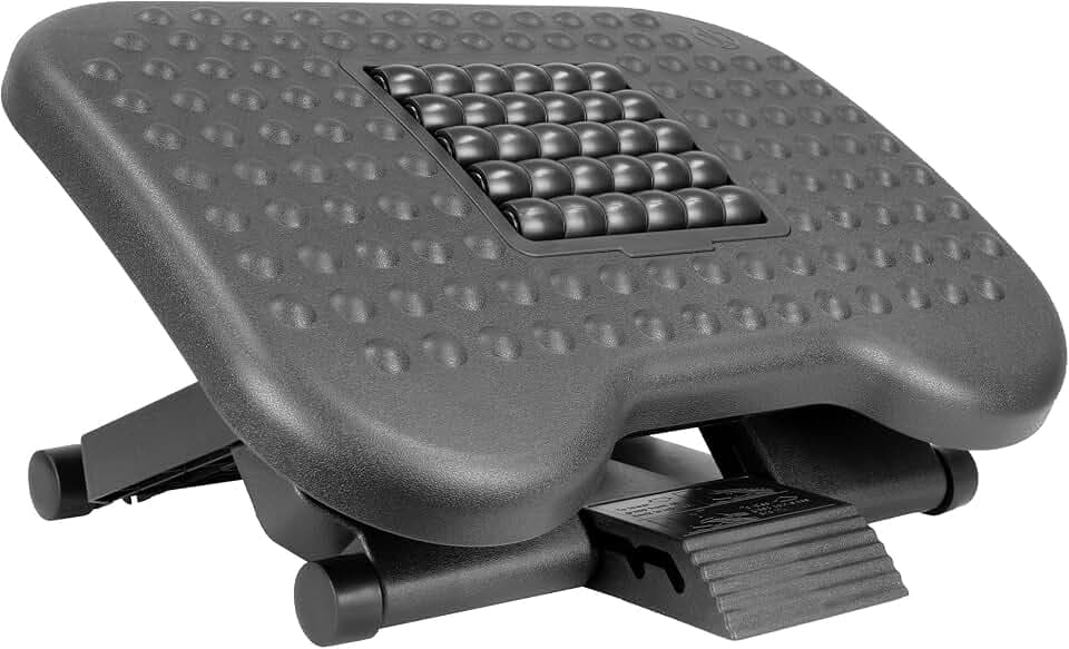 Mount-It! Foot Rest Under Desk with Massage Rollers & Foot Pedal Height