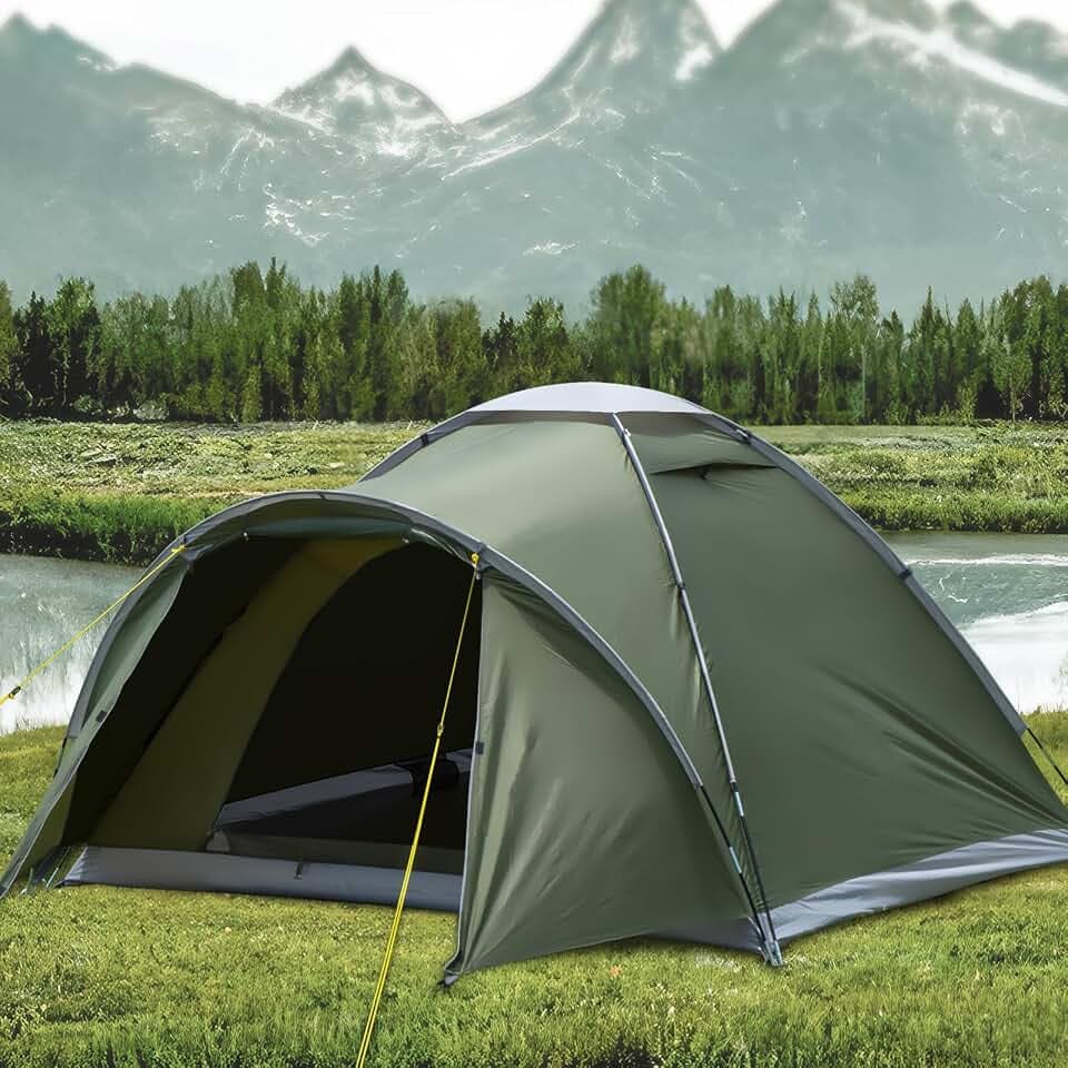 Zelt 2-4 Personen,Zelte Camping Zelt mit Vorzelt,5000mm wasserdichte Campingzelt für Reise Trekking Garten Kuppelzelt Ultraleichte Familienzelt Festivalzelt 2026 Upgrade