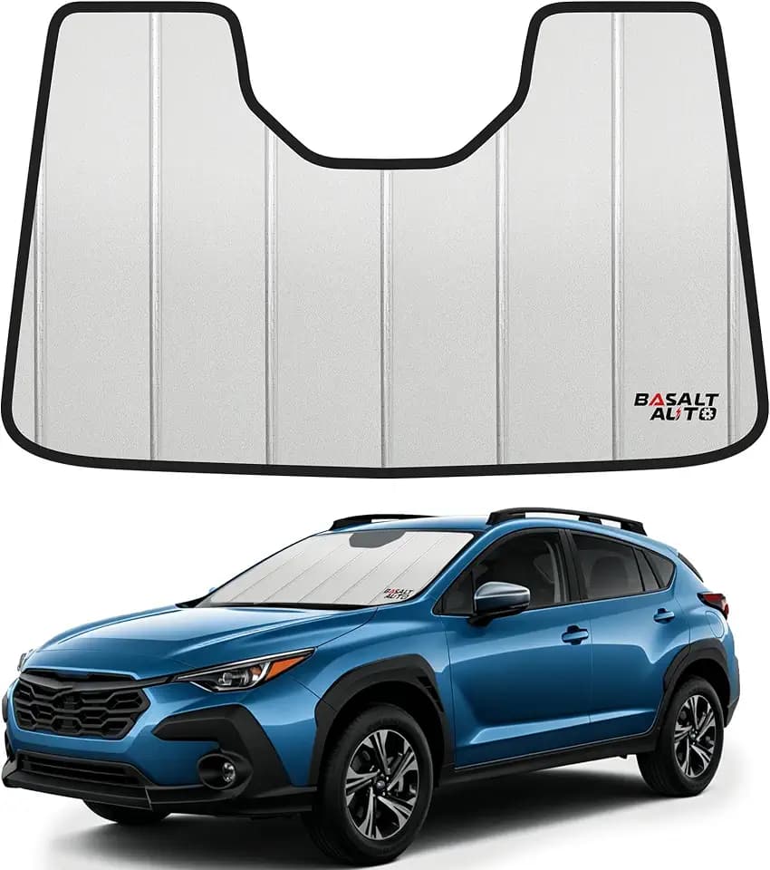 2024-2026 Crosstrek Windshield Sun Shade Compatible with 2024 2025 2026 Subaru Crosstrek Impreza Upgraded 6 Layers Accordion-Folding Front Sun Visor with Storage Bag Keep Interior Cool
