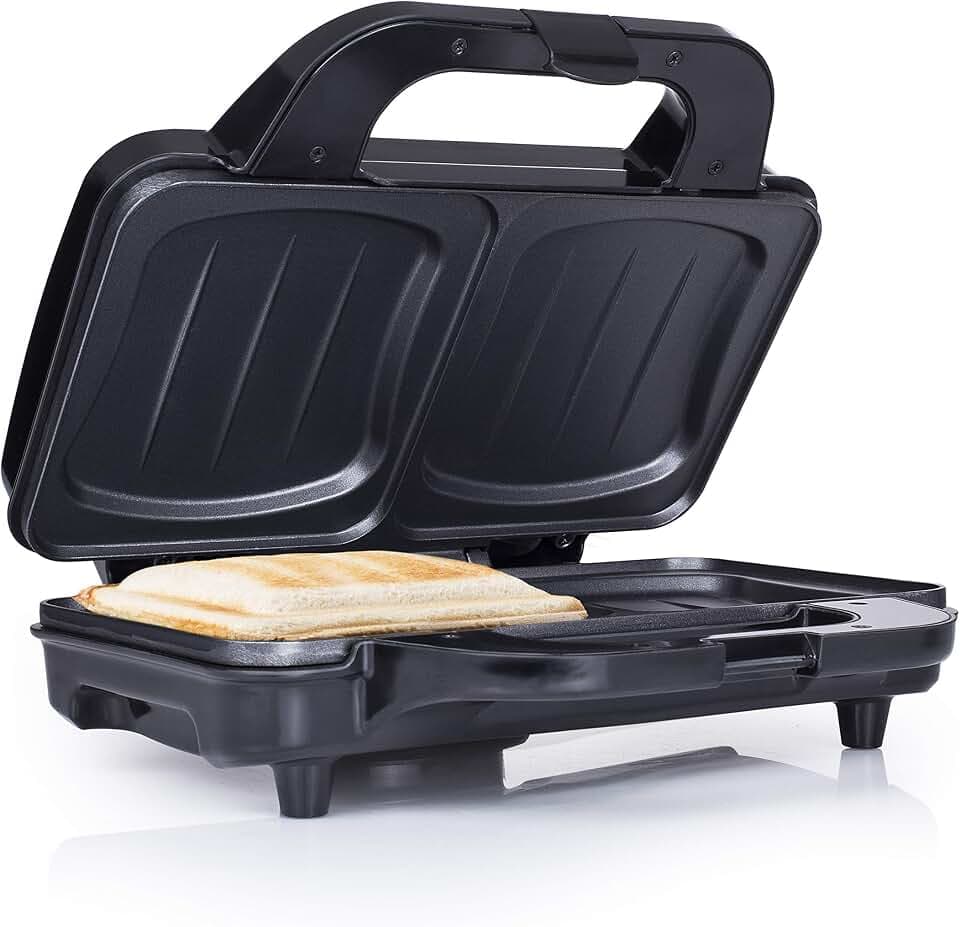 Tristar SA-3060 Sandwich Maker – Extra tiefe Grillplatten – Zwei Portionen gleichzeitig Schwarz