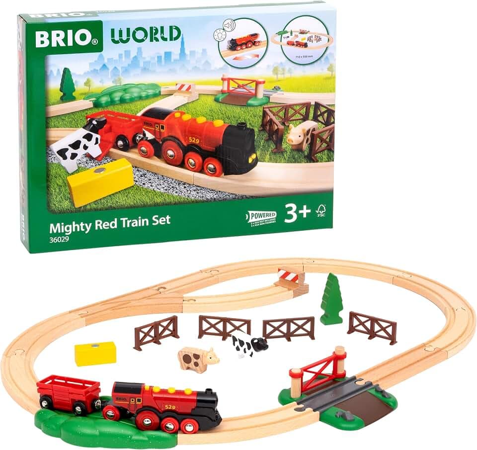 BRIO World - 36029 Rote Lola Bauernhof Zugset - Zugset für Kinder ab 3 Jahren