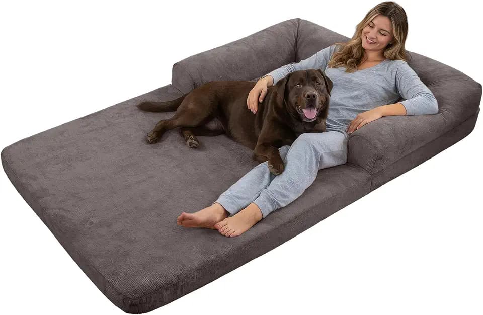 PETMAKER Human Dog Bed for Large Dogs and Adults, Gray, 74” x 41” x 9”