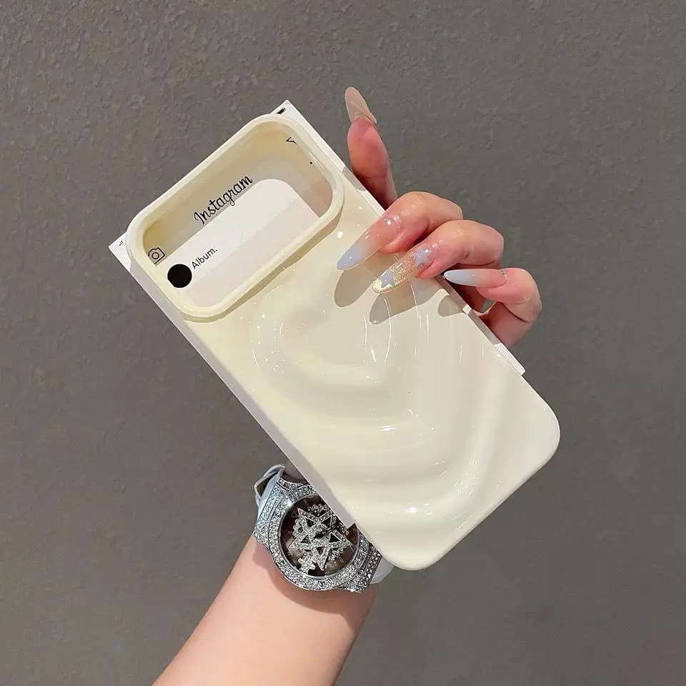 Compatible with iPhone 17 Case - Cute Love Heart Ripple Design with Soft TPU Shockproof Protective Phone Cover for Girls Women (White)