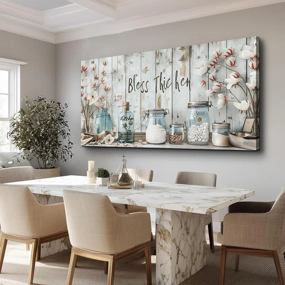 Large Wall Decor Canvas Painting Wall Art for Living Room Dining Room Decoration Kitchen and Dining Room Painting Artwork Print Picture for Office Bedroom Modern Home Decor 24x48 Inches